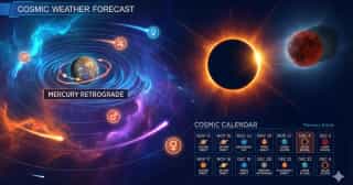 Kosmisches Wetter: Merkur Rückläufigkeit, Finsternisse & Planetarische Ereignisse erklärt - Featured image